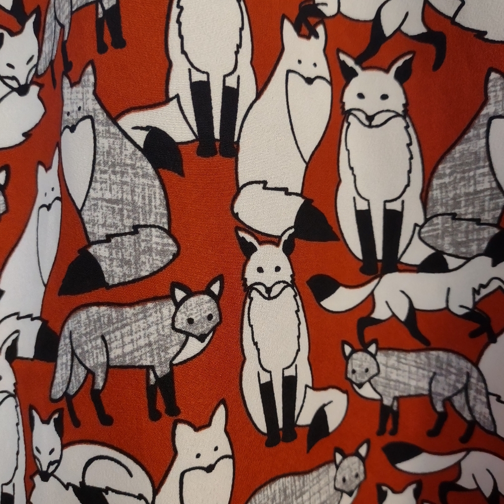 Ann Taylor Fox Print Long Sleeve Tunic Women's Blouse Xtra Small - Picture 10 of 11